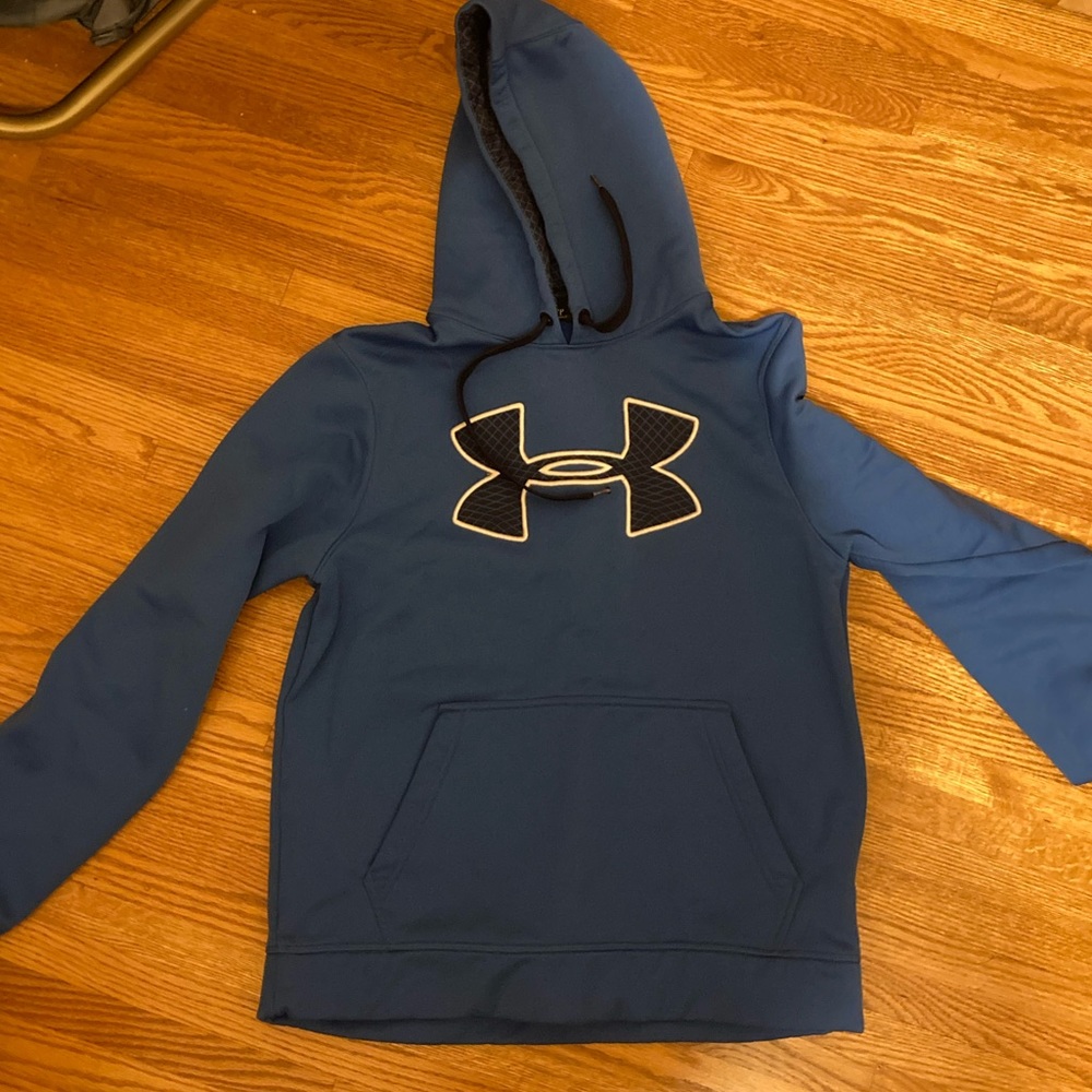 blue athletic hoodie